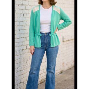 Vintage 70's Leisurewear Seafoam Green Sporty Cardigan Jacket